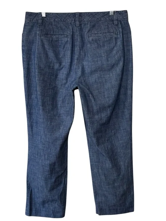 Lands’ End Mid Rise Slim leg 100% cotton flat front pants. Women’s 10 - Picture 4 of 5